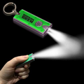 2 1/2"x1" Silver/Green Rectangle Flash Light Keychain
